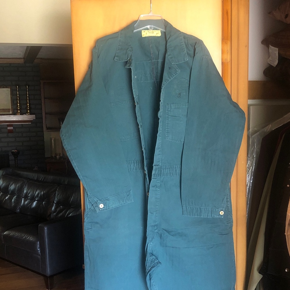 Universal Chicago Stone Cutter Men's Green Button front Coveralls- size 56L